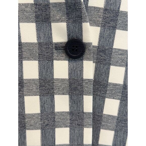Nine West Gingham Navy White Checkered Blazer‎ Size 10 - Picture 6 of 8